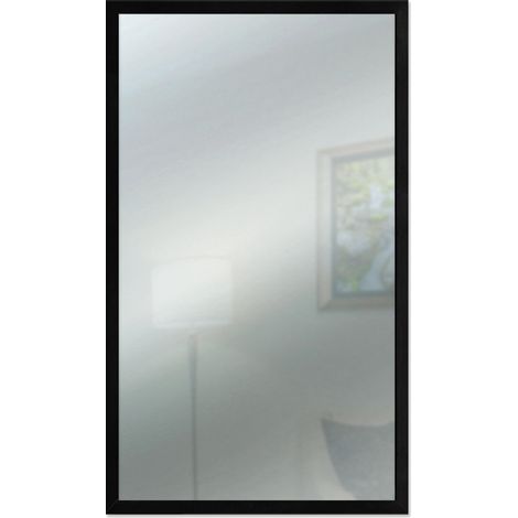 Lupia Specchio da parete moderno 38x63 cm con cornice Mirror OPTICAL Nera design sottile in legno, specchiera per camera da letto, soggiorno, ingresso (1/4)