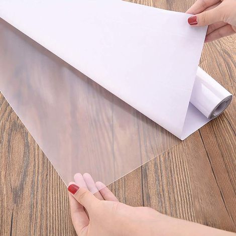 Film adhésif transparent 40 cm x 600 cm Film de protection mural pour table Résistant à la chaleur Brillant Pour livres