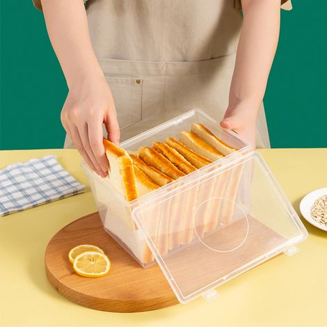 Boîte À Pain - Récipient De Stockage Alimentaire Étanche - Polypropylène Transparent - Pour Pain Gâteau Céréales Fruits Noix - 2 Pièces (1/5)