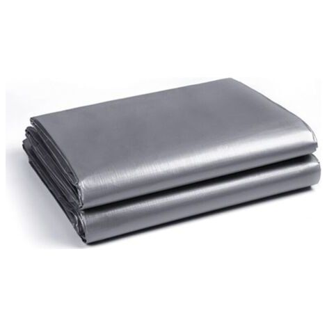 Housse imperméable résistante de 160g/m² avec œillets en aluminium des deux côtés pour les jardins, les piscines, les voitures, le bois, - (Army Green Silver - 2x3m 15 sq ft). (1/5)