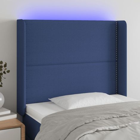 Tête de lit à LED - Design industriel - Pour Lit adulte - Bleu 103x16x118/128 cm Tissu Chic-538853 (1/5)