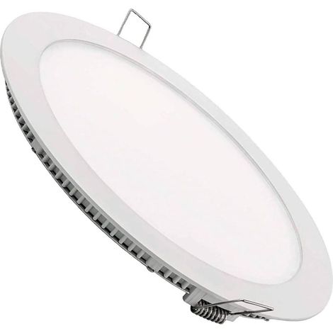 Packung mit 1 LED-Einbauleuchte, rund, flach, 1800 Lumen. Treiber inklusive (170 mm, 12 W, 6500 K, Kaltweiß). (1/5)