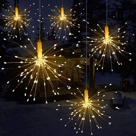 Stella 120led scintille di luce usb Fiocco di neve allestimento interno esterno decorazione casa ristorante pub bar porticato - colorigenerali: BIANCO CALDO (1/5)