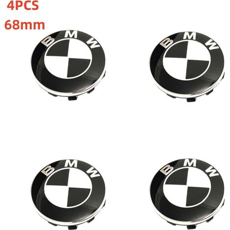 NURIA-Cache moyeu jante BMW 68mm-Enjoliveur centre roue-Convient pour le remplacement des enjoliveurs BMW-Noir et blanc (1/2)