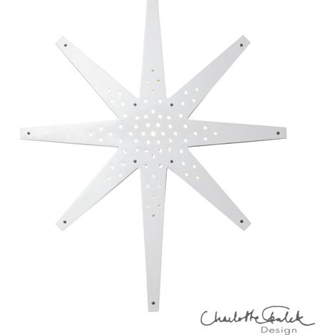 Star Trading Étoile en bois Lampe à suspendre 'Tall', grande, 70cm, blanche (1/3)