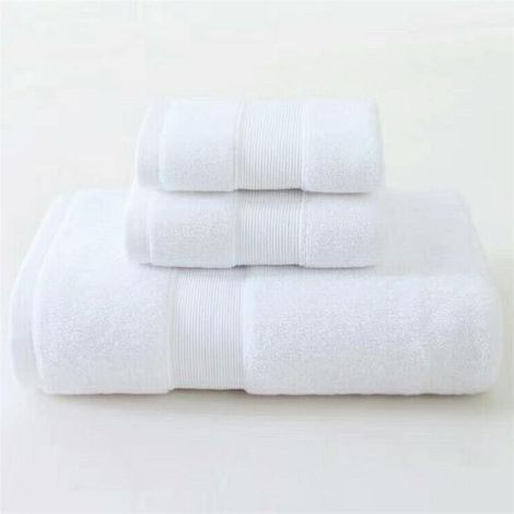 Lot de 3 serviettes en coton ultra doux, comprenant 1 grande serviette de bain (70 x 140 cm), légère et compacte pour un usage quotidien - Vert mer (1/3)