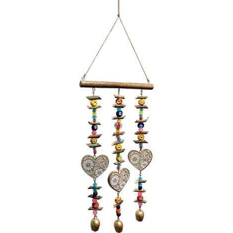 Dekoratives Herz-Mobile aus Holz zum Aufhängen zu Hause – orientalische Dekoration für Kinder und Babys – einzigartiger und charmanter Stil