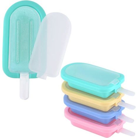 Moules à Glace Silicone Popsicle-5, ,Standard,Réutilisable DIY Crème Glacée Plastique Résistant,Facile Démoulage,Ustensile Aucunely (1/5)