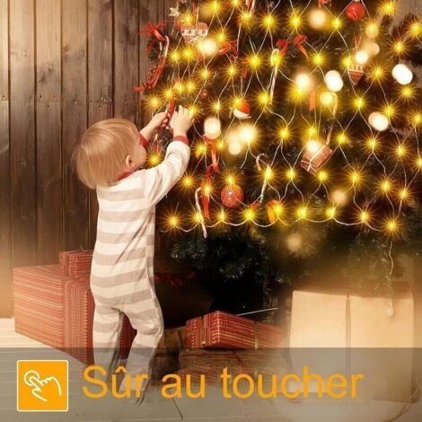 NALOOKAMIC  Guirlande Lumineuse Filet 200 LEDs 3M x 2M Filet Lumineux Nol Exterieur tanche 8 Modes Maille Lumineuse pour Jardin Balcon Rideau Dcor Blanc Chaud