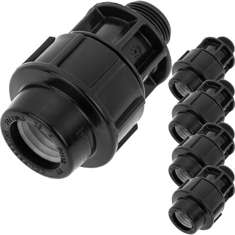 Lot de 5 embouts filetés mâle polyéthylène 25 mm x 3/4“ pour système d'irrigation (1/4)