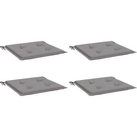INLIFE Coussins de chaise de jardin 4 pcs Gris 50x50x3 cm Tissu (1/5)