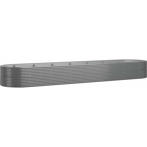 Maison Exclusive - Lit surélevé de jardin Acier enduit de poudre 584x140x68cm gris (1/5)