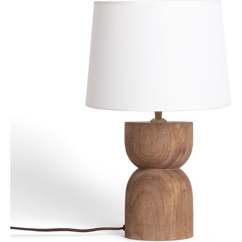 Tischlampe aus Holz Dallas Weiß (1/5)