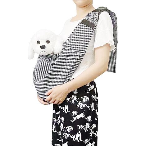 Sac de transport pour chien, bandoulière réversible et réglable, avec crochet pour collier, pour chien, chat ou lapin jusqu'à 4,99 kg (1/5)