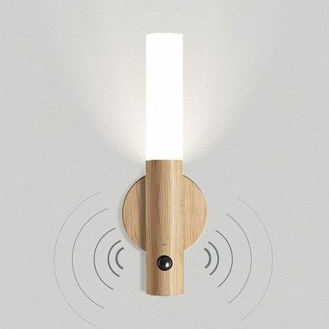 Applique murale enfant en bois avec LED rechargeable, détecteur de mouvement, autonomie jusqu’à 8 heures, fixation magnétique, température de couleur 3000 K (1/5)