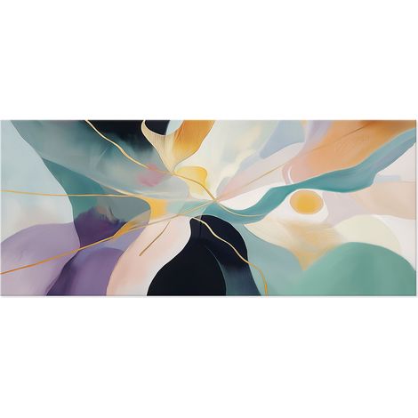 Lupia - Quadro moderno Canvas Prime ABSTRACT GALAXY 38x90 cm, Stampa su Tela tema astratto, Telaio in Fibra di Legno, effetto marmo fluido, per soggiorno capezzale camera da letto, ufficio