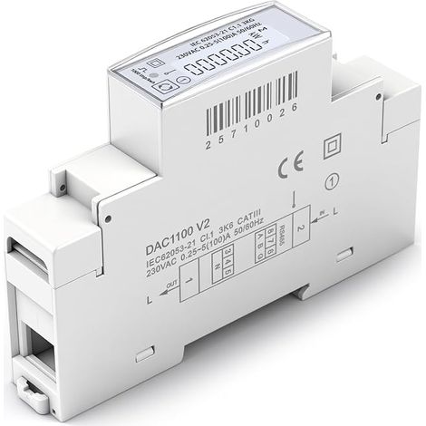 Electric meter 100A single phase energy meters bidirectional measurement DIN rail 220V AC RS485 Modbus RTU Voltage/current/power/power factor, 1000 pulse/kWh.