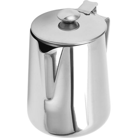 Pichet à lait en acier inoxydable 304 avec couvercle, idéal pour la maison et les cafés (1500 ml). (1/5)