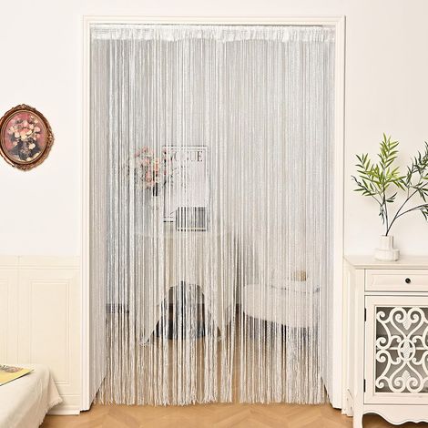 Lot de 2 Rideaux Fils Paillette 100x200cm Draperie Rideau Spaghetti Elégance Studio Fenêtre Porte Anniversaire Mariage Fête Hôtel (1/5)