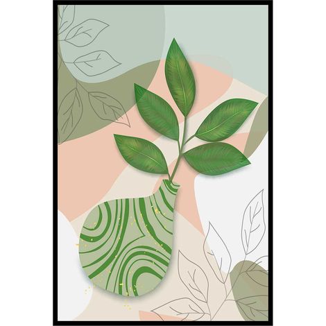 Affiche encadrée feuilles modernes pastel (1/5)