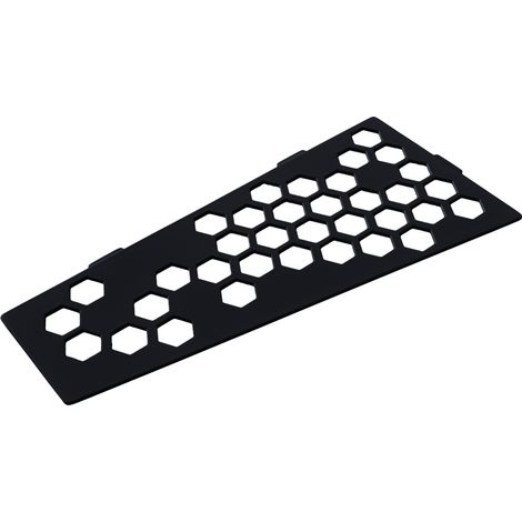 Etagère de douche en acier inox noir 26,2 x 12/7 cm x 2 mm - Rectangulaire design Hexagone - fixation sans perçage (1/5)