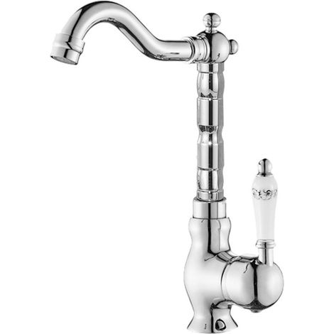 Robinet de lavabo rétro, mitigeur antique, robinet mitigeur de lavabo, mitigeur d'évier monotrou, robinet de salle de bain haut (1/5)