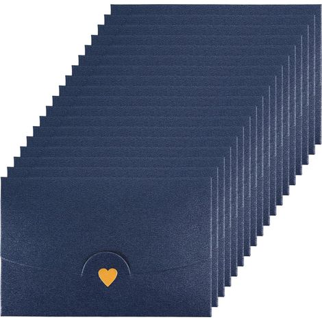 50 mini buste, 14,5 x 7 cm, piccole buste a forma di cuore (1/5)