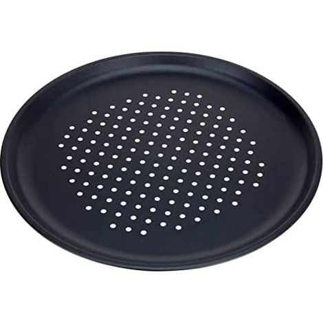 Set mit 2 antihaftbeschichteten Pizzablechen, groß (32 cm), aus Kohlenstoffstahl, kühlschrank- und gefriergeeignet (1/5)