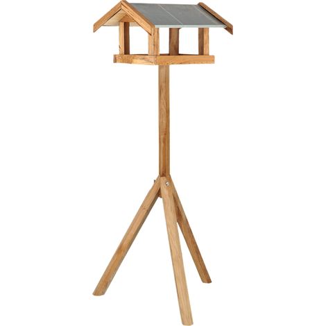 Mangeoire en chêne - L 45,2 x l 51,7 x H 113,5 cm - Gris - Livraison gratuite (1/5)
