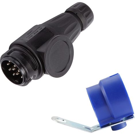 Prise Remorque 13 Broches Fiche Attelage 13 Pin Mâl avec Support de Prise remorque, connecteur de Prise de remorquage de remorque 12V 13 Broches, pour Voiture, Caravane, Porte-vélo (1/5)