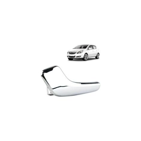 Bardusch Poignée de porte intérieure compatible pour Opel Corsa D (2006-2014) avant ou arrière gauche (côté conducteur) (chromée)136044, 13297813