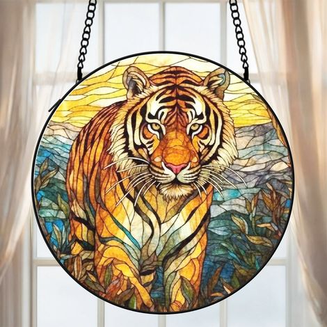 Décoration fenêtre animal vitrail attrape-soleil 12,5 cm suspension élégante cadeau intérieur (1/5)