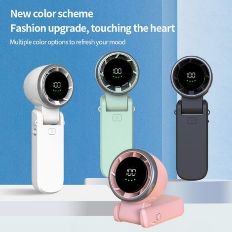 Ventilateur Portable - Turbine 13000 Tr/Min - Batterie 3600 MAh - Réglable 360° - Pour Cou - Noir (1/4)