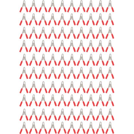 100 pièces pinces isolées 20A, précision élevée, élasticité de processus, gaine isolante PVC, pour fil de test expérimental rouge (1/5)