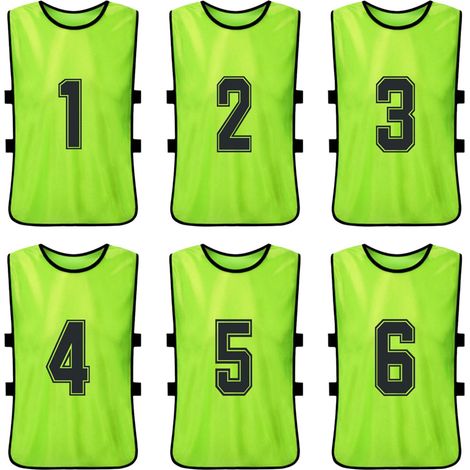 Pinnies de Football pour adultes, maillots d'équipe de Football à séchage rapide, bavoirs numérotés d'entraînement de sport, gilet d'entraînement, 12 pièces (1/5)