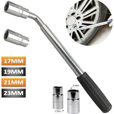 Llave extensible para ruedas de coche en "L" vasos reversibles 17 19 21 23 mm (1/5)