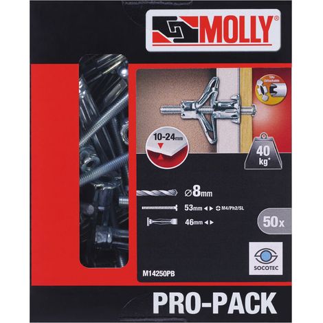 PRO-PACK - 50 tasselli ad espansione Ã˜4 x 46 mm con vite M4 MOLLY - M14250PB-XJ