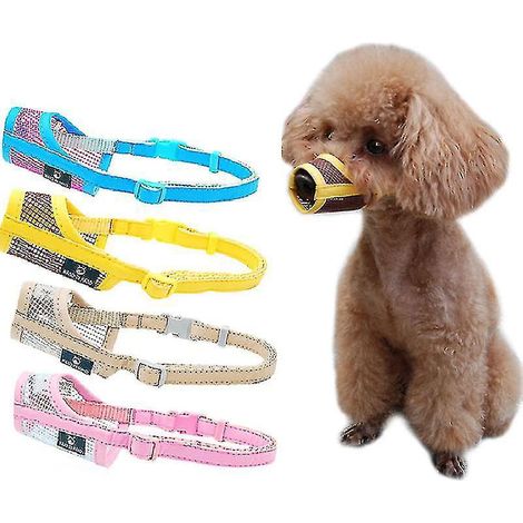 Muselière pour chien, muselière anti-morsure utile pour chiens de petite, moyenne et grande taille, en maille résistante, portable et multifonctionnelle - Taille M - Bleue (1/4)