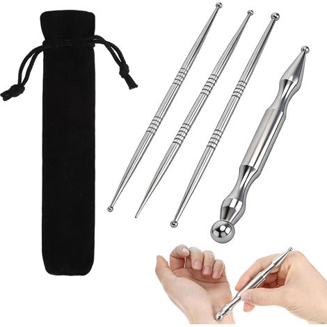 4er-Set Akupunkturstifte – 12 cm – Multifunktional – Zur Muskelentspannung, Akupressur und Akupunktur – Geeignet für Zuhause, Büro und Reisen (1/5)