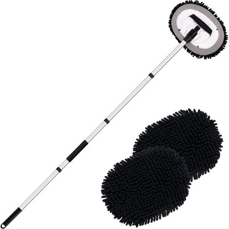 Balai-serpillière de lavage auto de 157 cm avec long manche – Microfibre chenille – Tête de rechange anti-rayures – pour voiture, camping-car, camion (1/4)
