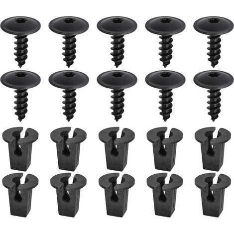 Juego de clips de fijación para coche, 20 tornillos para chapa metálica para guardabarros, clips universales para coche, guardabarros, tornillos para alerones bajo el capó, fijaciones para parachoques (1/5)
