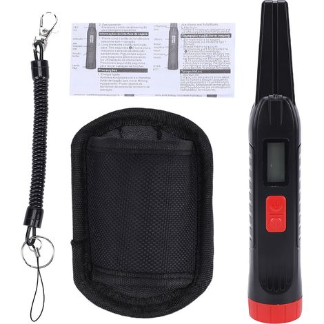 Handheld Metal Detector, 360° Detection Pinpointer with LCD Screen, LED Light, Sound and Vibration Alert for Gold Silver Copper, Portable Detector for Kids Adults Black and Red