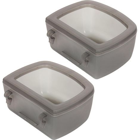Bols Suspendus en Caisse pour Animaux de Compagnie, 2 pièces, Alimentation Lente, Distributeur d'eau sans déversement, Plat de Boisson, Bol d'eau pour, Gris (1/5)