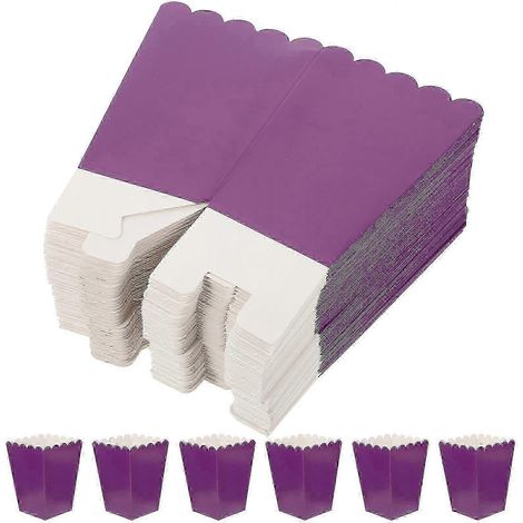 2025 50 boîtes à popcorn en papier, récipients simples et résistants aux graisses (1/3)