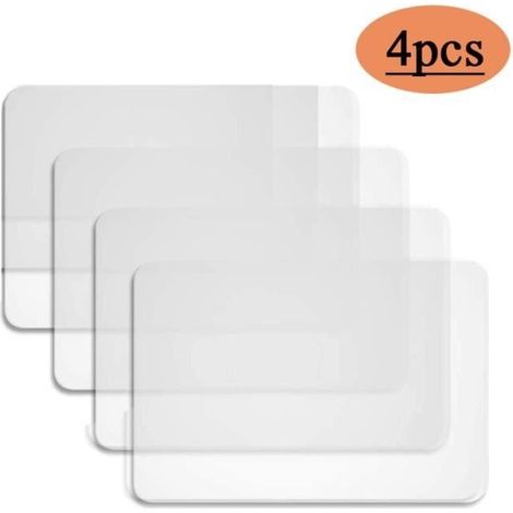 4 Pcs Napperons Lavable, Set de Table Plastique Tapis de Table Antidérapant Sets de Table Transparent Napperons (1/4)