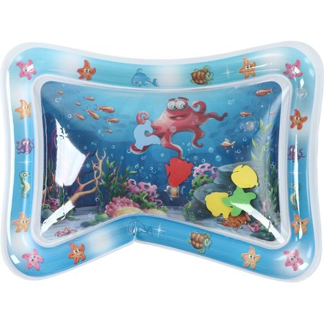 Tapis d'eau bébé gonflable étanche PVC, tapis de jeu d'éveil portable pour nourrisson et tout-petit, style pieuvre (1/5)