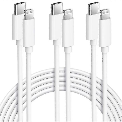 Câble de chargeur rapide Iphone 3pack 2m Câble USB C vers Lightning [certifié mfi] Nouveau câble Iphone compatible avec Iphone14 13 12 11 Pro Max x Xs Xr,ipad P (1/5)