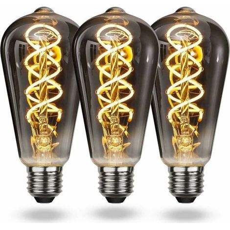 Ampoule LED E27 Vintage ST64 Edison 4W (équiv. 40W) Verre fumé Dimmable - Blanc chaud (1/4)