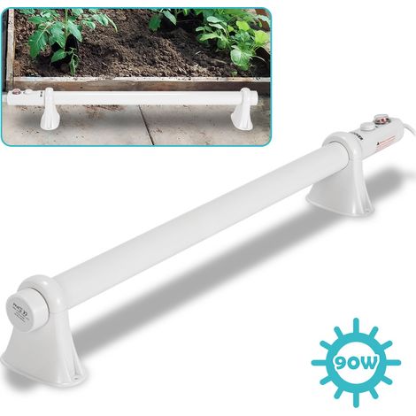 Jiubiaz Calefactor eléctrico para invernadero 90 W, calefactor tubular blanco, 700 mm, para aprox. 5 m² (1/5)