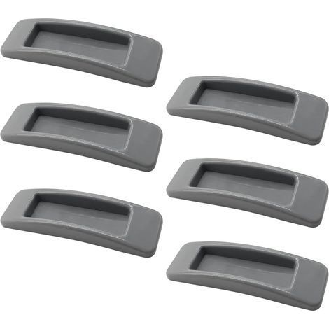 poignées de porte coulissante autocollantes avec ruban adhésif double face pour armoires, fenêtres, réfrigérateurs, meubles, tiroirs, portes en verre (gris 6pcs) (1/5)